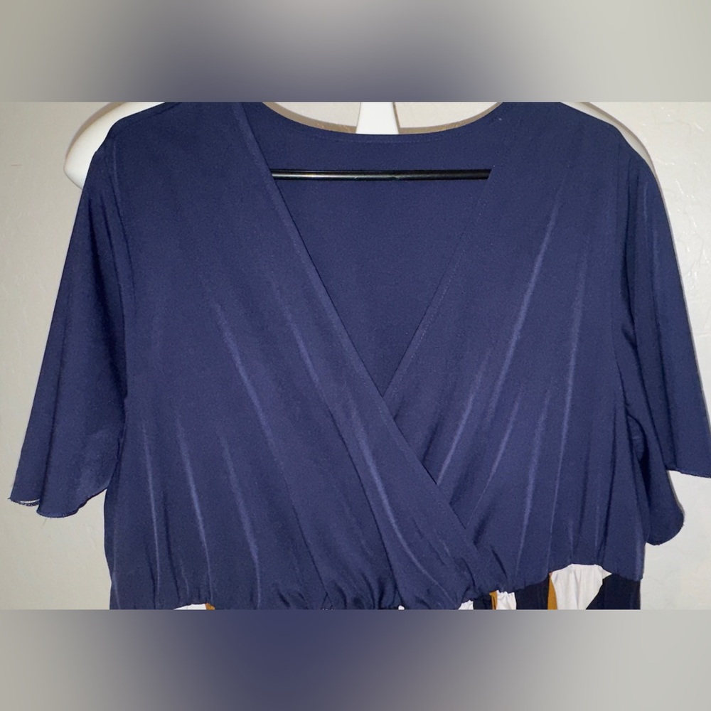 Navy Blue Wrap Top